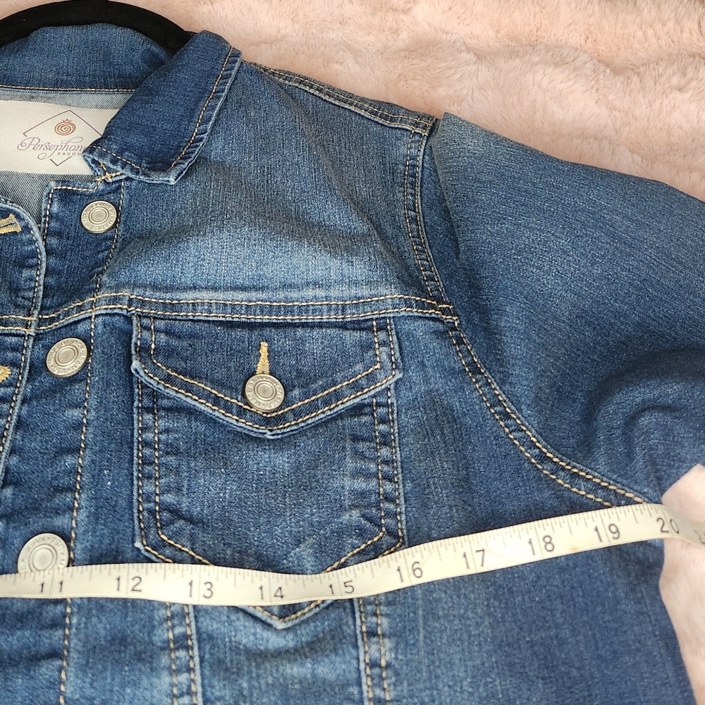Women's Upcycled Lotus Jean Jacket, 1X - Picture 4 of 7